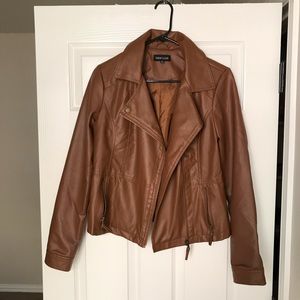 Caramel Faux Leather Jacket